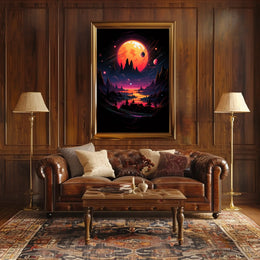 Cosmic Surrealism Alien Planet Art Poster