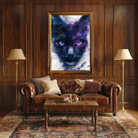 Cosmic Feline Art Print Poster for Home Decor and Wall Art PosterGoat