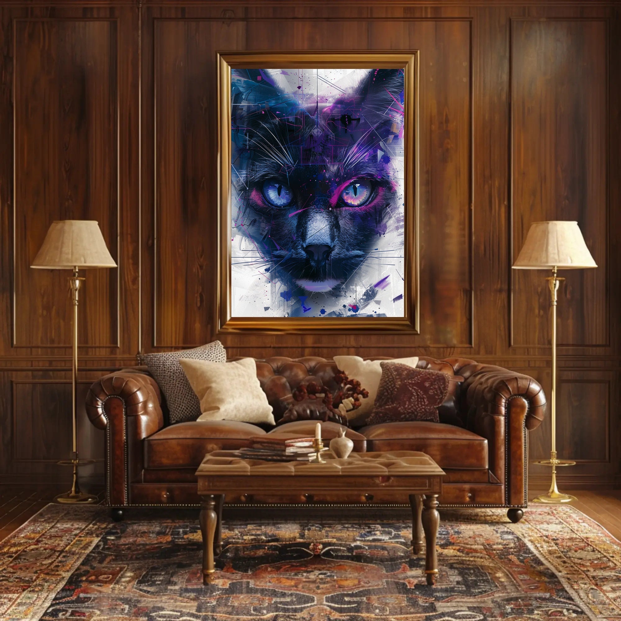 Cosmic Feline Art Print Poster for Home Decor and Wall Art PosterGoat