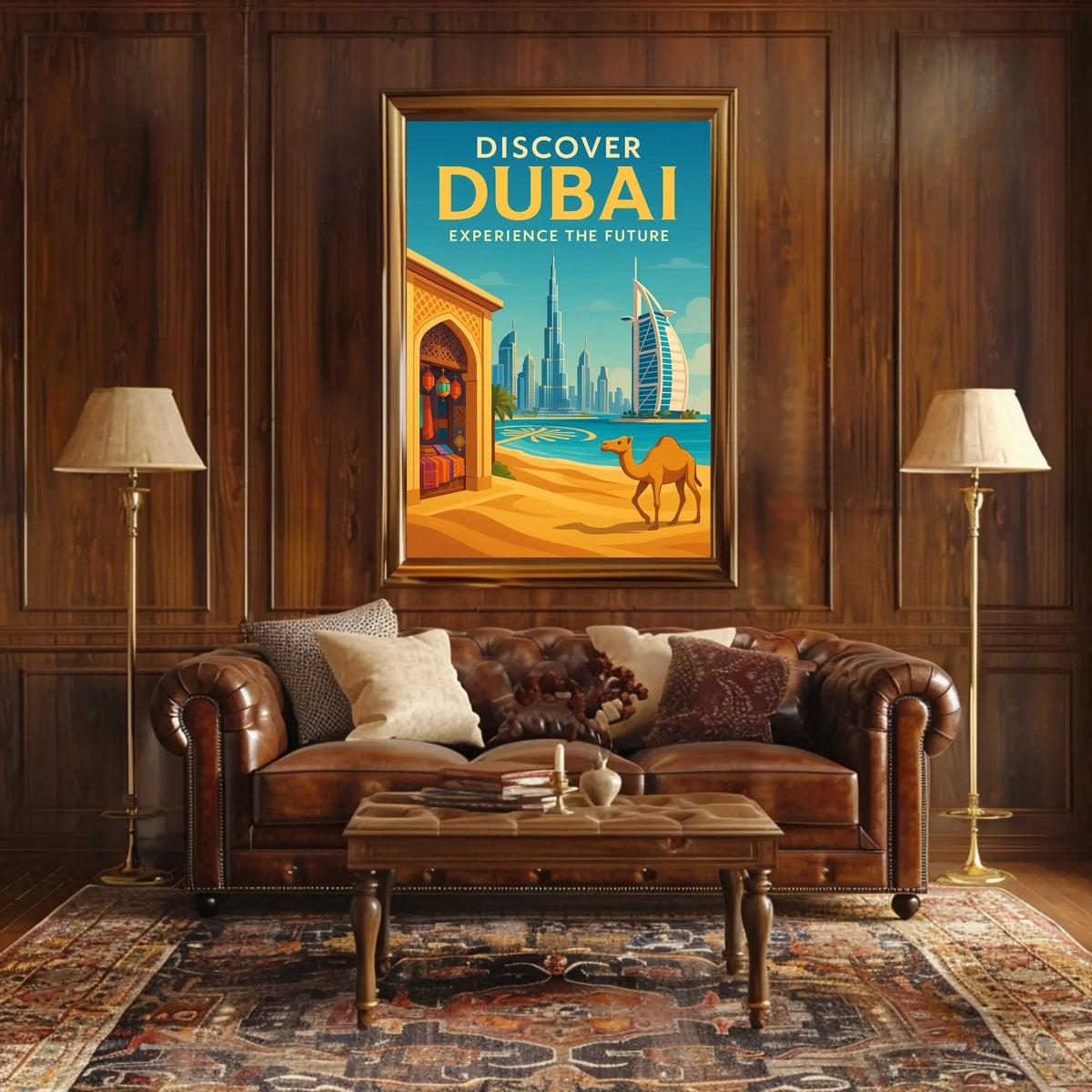 Dubai City Poster Modern Skyline Art For Travel Lovers
