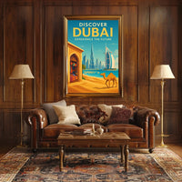 Dubai City Poster Modern Skyline Art For Travel Lovers