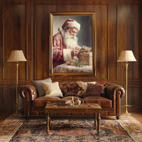Santa Claus In A Moment Of Preparation Poster