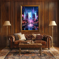 Neon Cityscape Poster