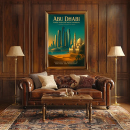 Abu Dhabi Architectural Marvel Travel Poster