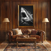 Ferocious Shark Illustration Poster