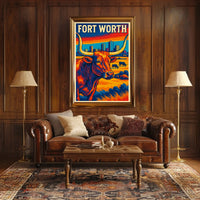 Fort Worth Vibrant Cityscape Poster