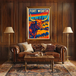 Fort Worth Vibrant Cityscape Poster