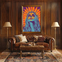 Day of the Dead Woman Psychedelic Bold Vibrant Poster