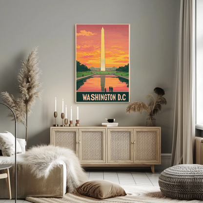 Washington D.C. Monument Sunset Poster