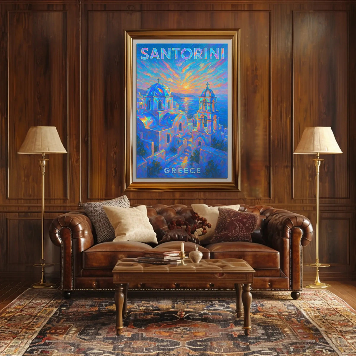 Santorini Sunset Greece Poster