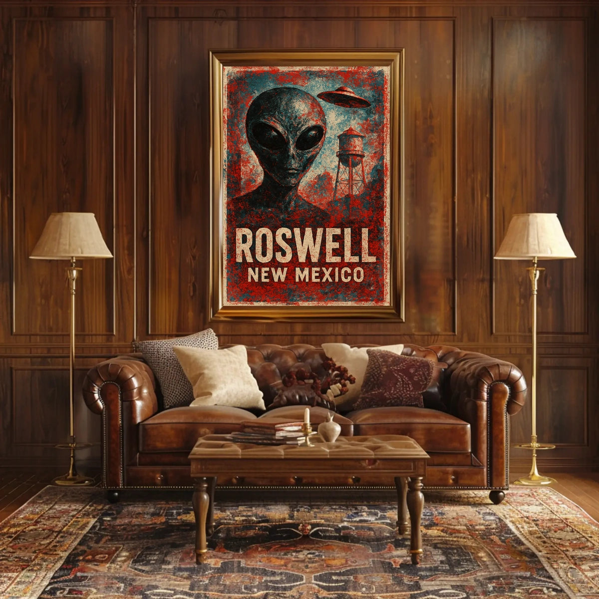 Roswell UFO Vintage Distressed SciFi Collectors Poster