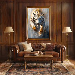 White Tiger in Motion, Bold Animal Poster