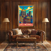 Des Moines Cityscape Poster