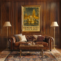 Kansas City Plaza In Gold Poster