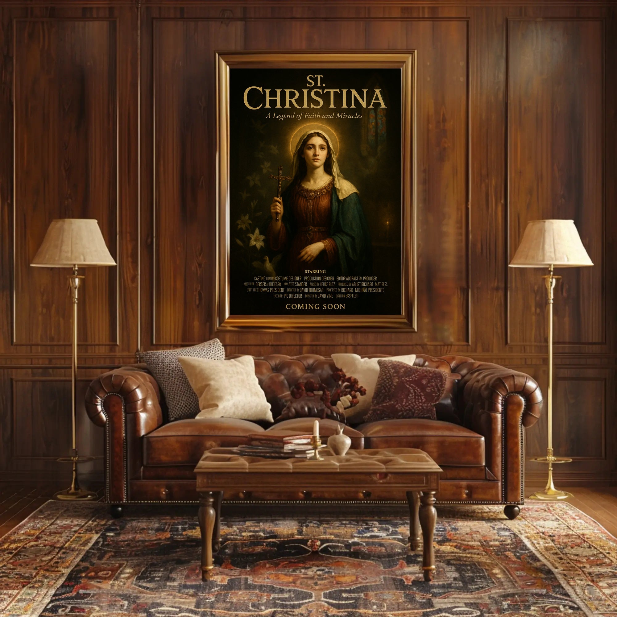Saint Christina Devotional Poster Vintage Faith Print