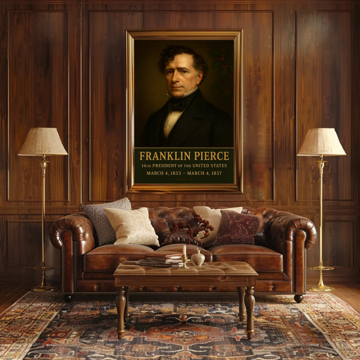 Franklin Pierce Portrait Historical Presidential Poster
