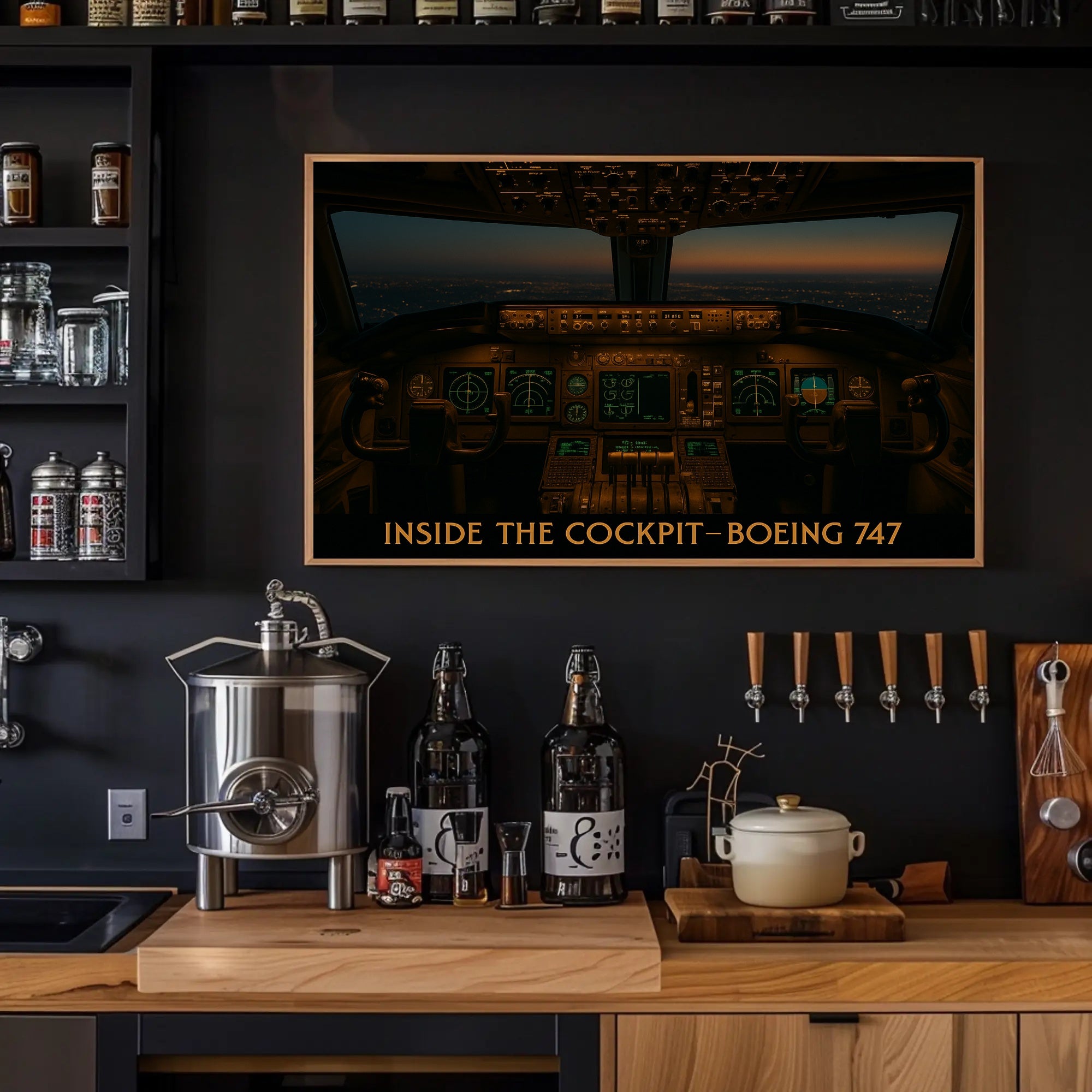 Inside The Cockpit Boeing 747 Poster