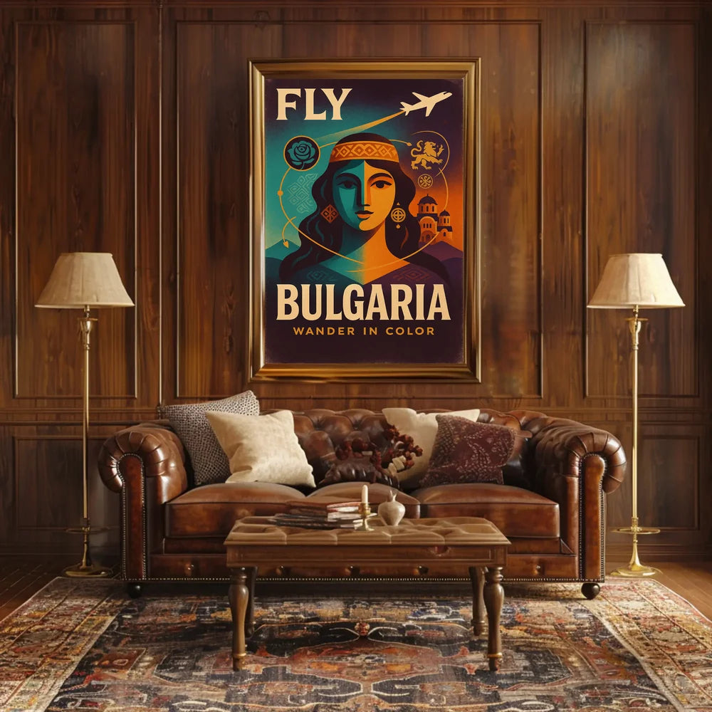 Fly Bulgaria Vintage Travel Poster PosterGoat