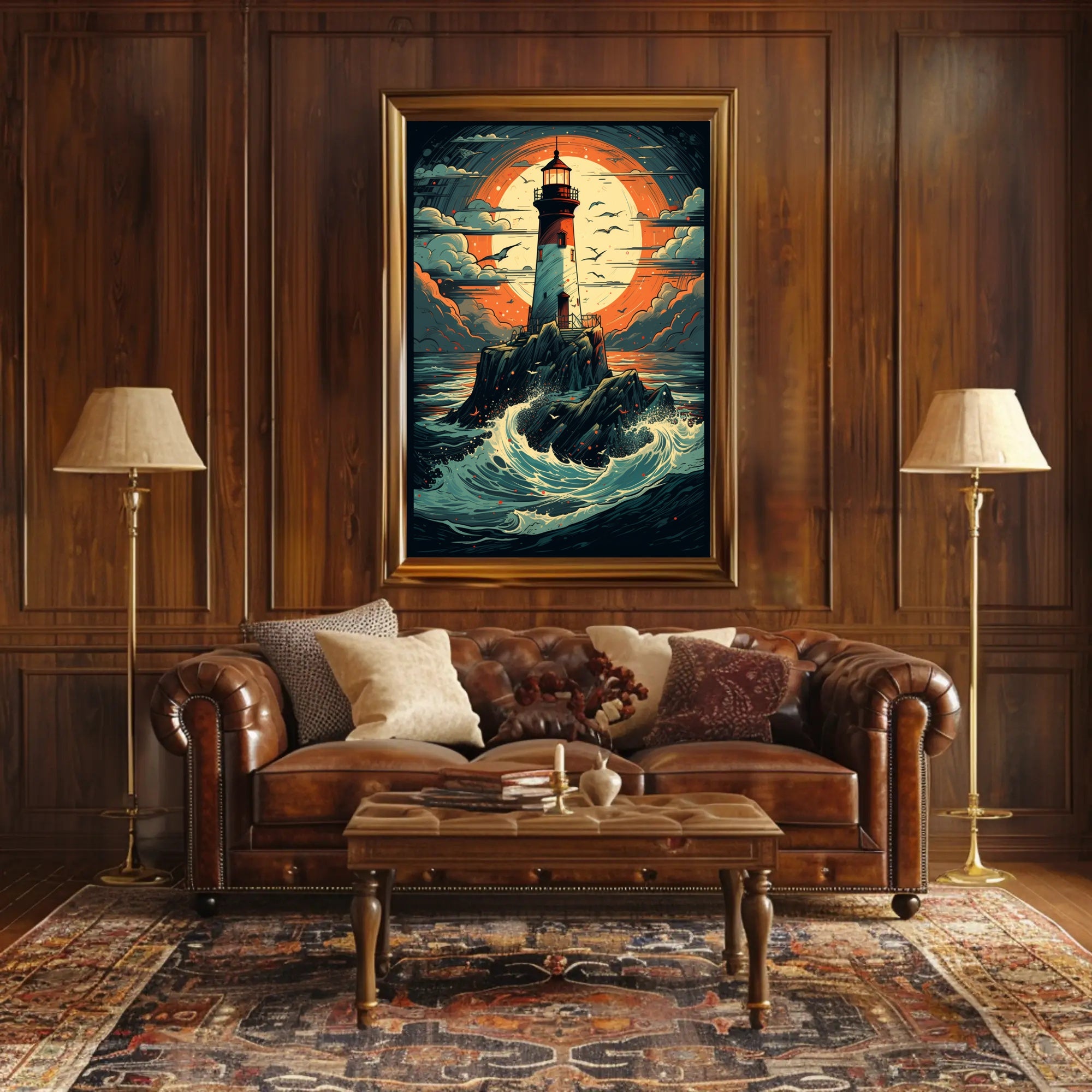 Lighthouse At Sea Poster PosterGoat