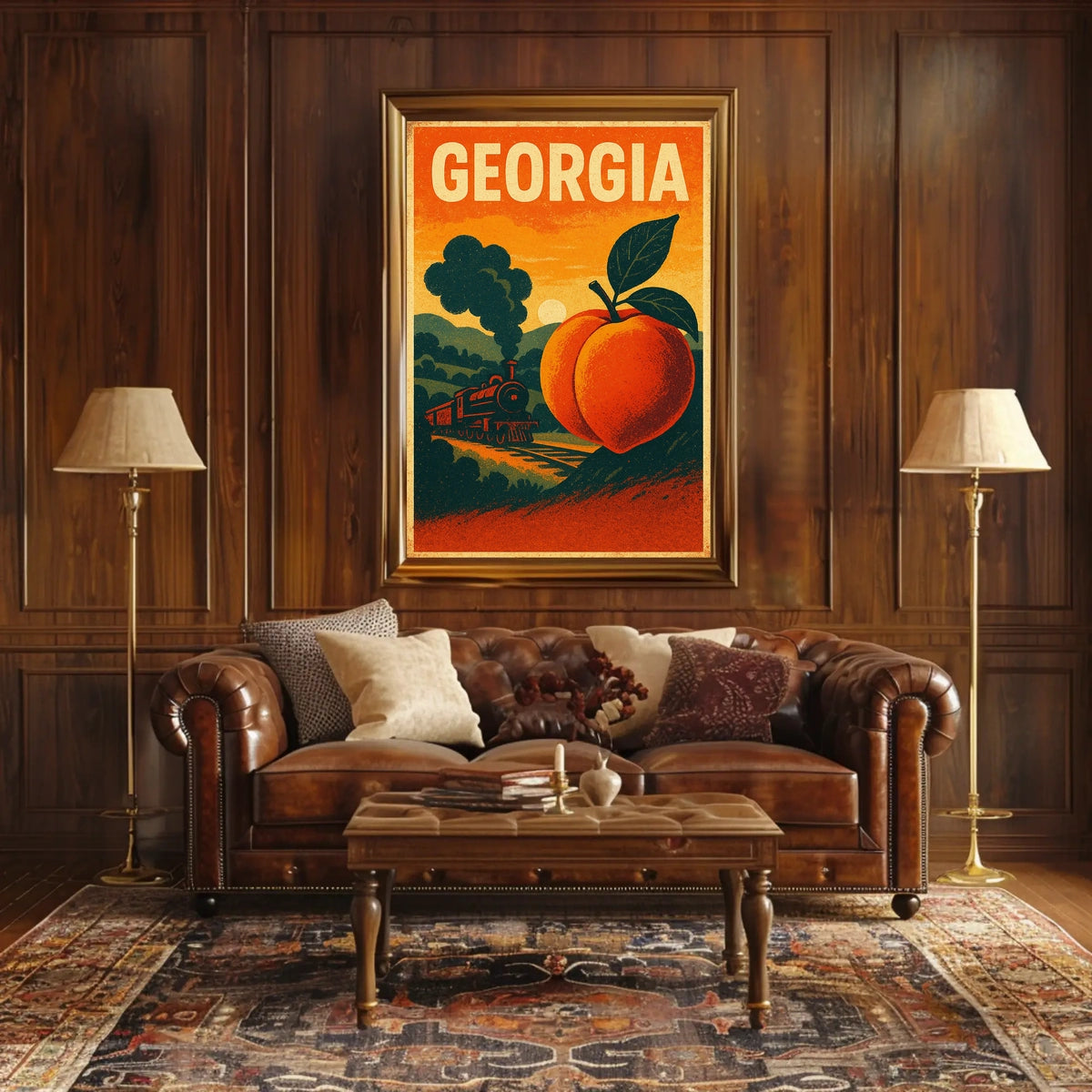 Georgia Land of Peaches and Trains Poster