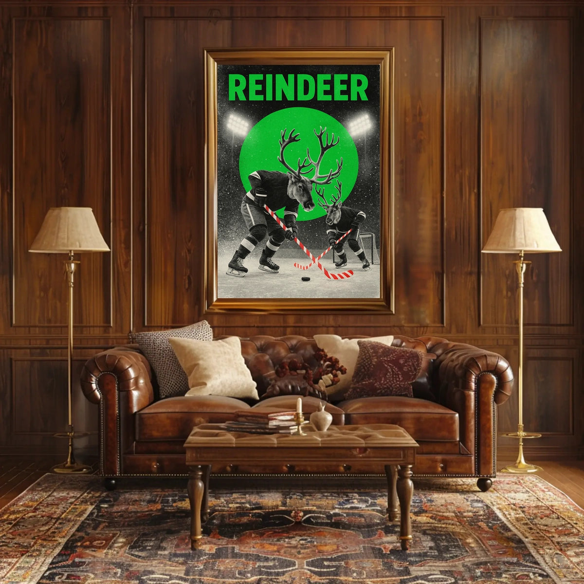 Reindeer Hockey Showdown Poster