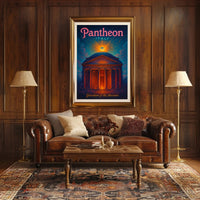 Pantheon Travel Poster Vintage Architecture Print