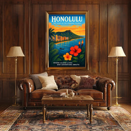 Honolulu The Heart of the Hawaiian Islands Poster