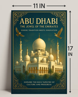 Abu Dhabi Majestic Grand Mosque Travel Poster
