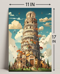 The Whimsical Tower Of Pisa Poster PosterGoat