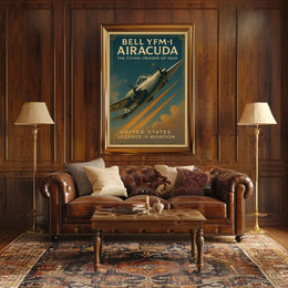 Bell YFM-1 Airacuda Vintage Aviation Poster Print