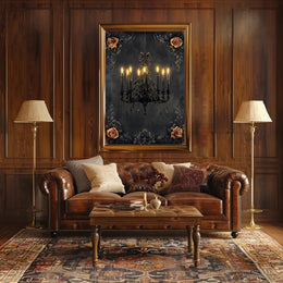 Elegant Chandelier And Roses Poster