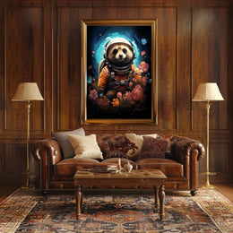 Cosmic Explorer Astronaut Raccoon Poster Wall Art Print
