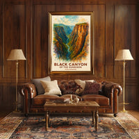 Black Canyon Colorado Scenic Watercolor Art Poster