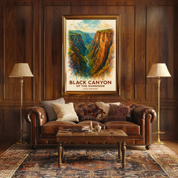 Black Canyon Colorado Scenic Watercolor Art Poster