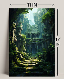 Ancient Jungle Ruins Poster