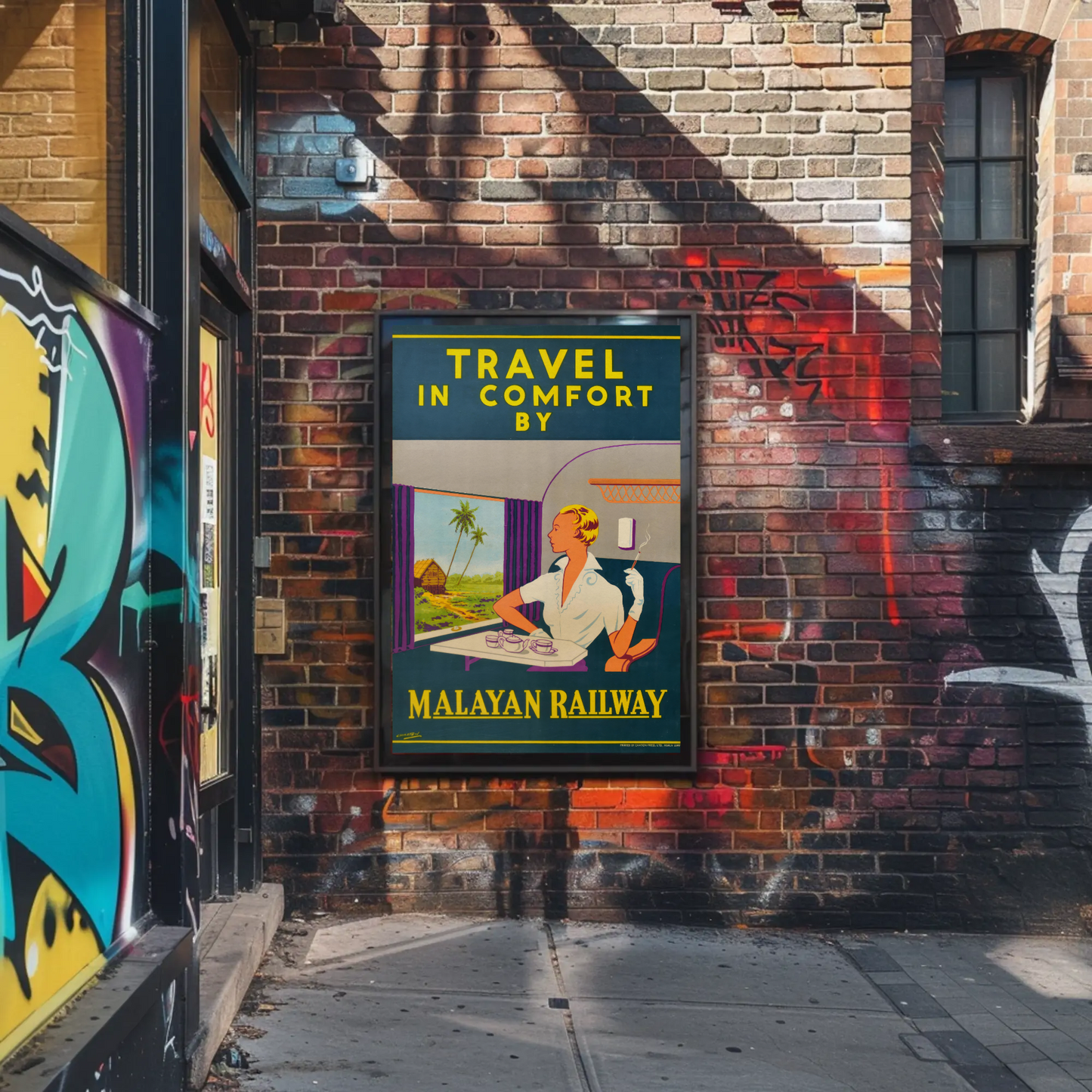 Malayan Railway - Travel in Comfort Vintage Travel Poster