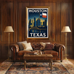 Houston, Texas Skyline Poster PosterGoat