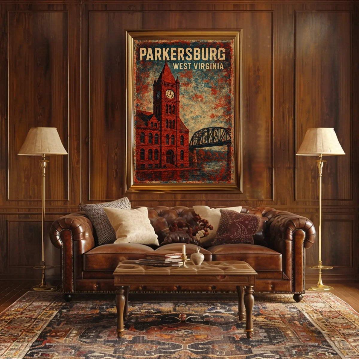 Parkersburg Vintage Architecture Collectors Art Deco Poster