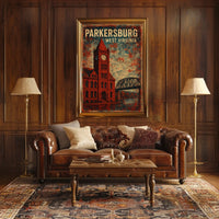 Parkersburg Vintage Architecture Collectors Art Deco Poster