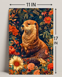 Enchanted Otter In A Floral Wonderland William Morris Art Poster
