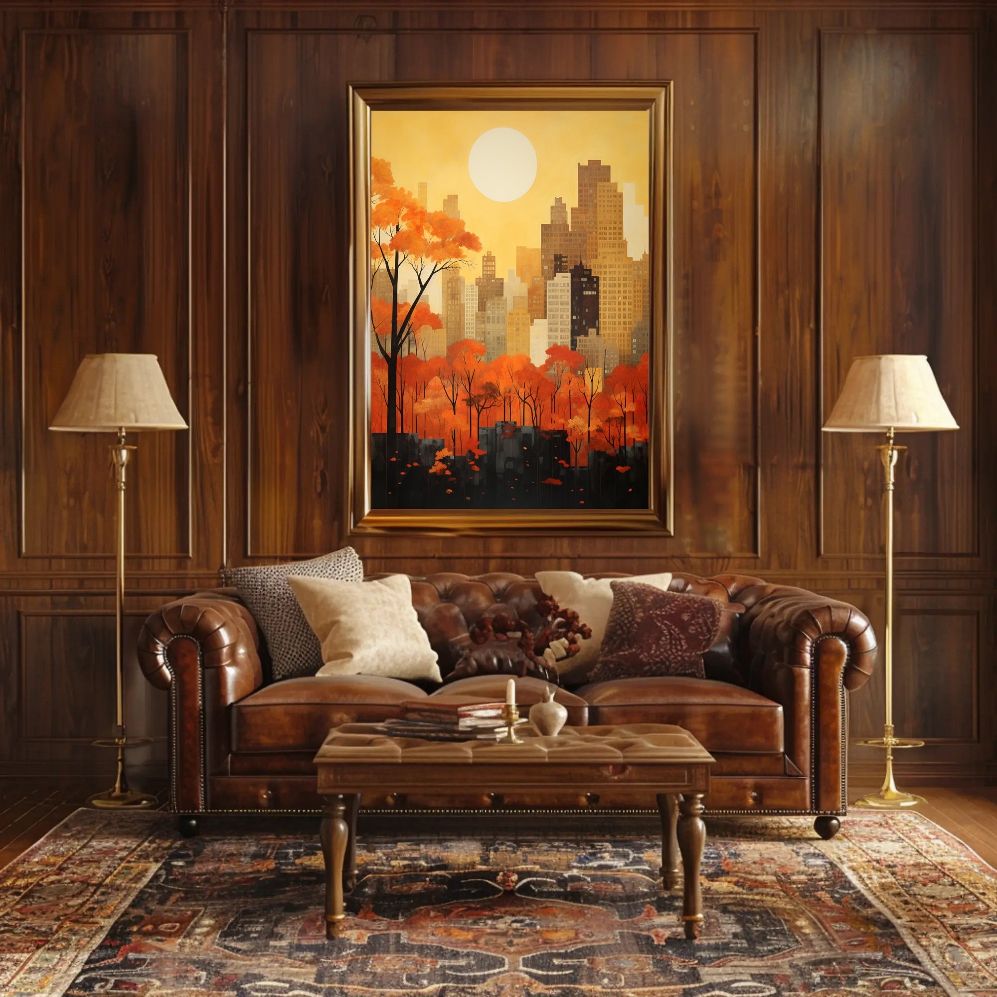 Cityscape Meets Nature in Vibrant Urban Artistry Poster
