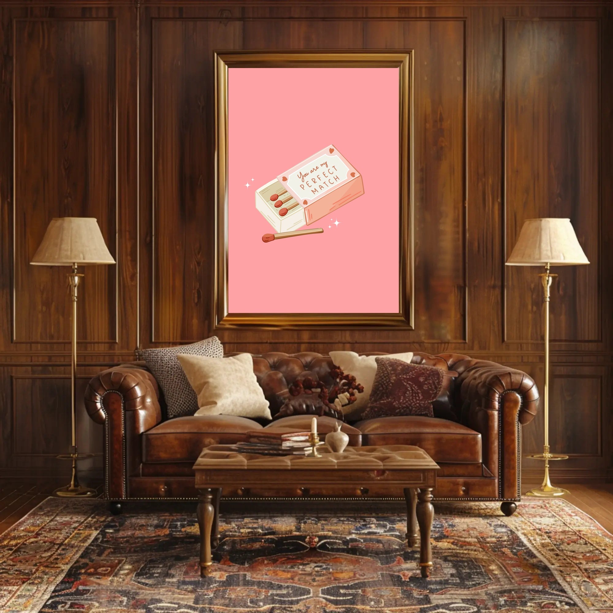 Perfect Match Romantic Whimsical Modern Illustration Poster PosterGoat