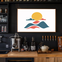 Minimalist Abstract Sun and Landscape Art Poster