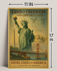 Land of Freedom and Opportunity Poster PosterGoat