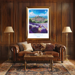 Picturesque Lavender Fields in Provence Travel Poster