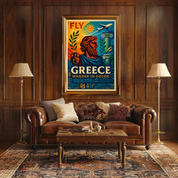 Fly To Greece Wander In Color Poster