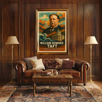 William Howard Taft 27th President of the United States Layered Digital Collage Poster