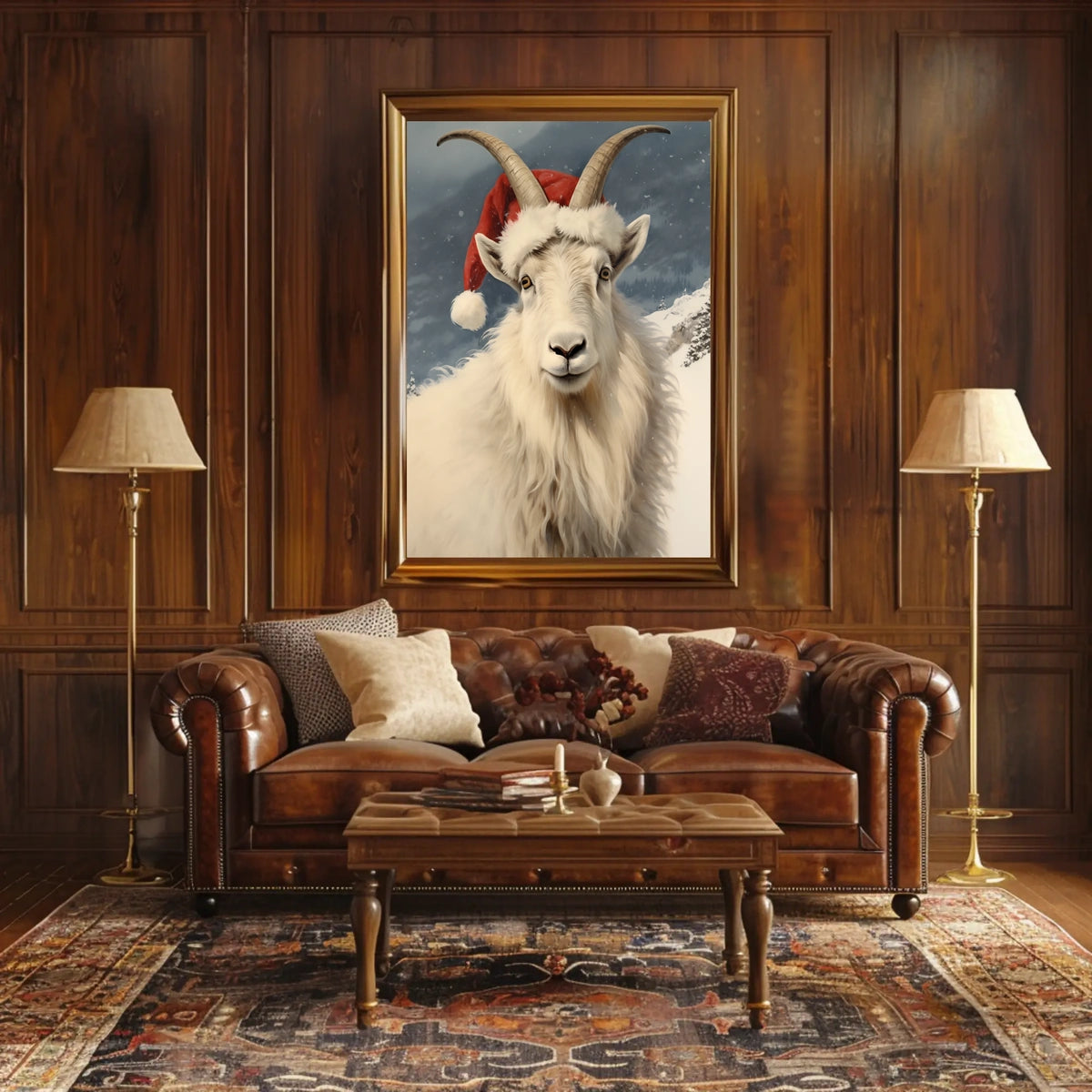 Festive Mountain Goat Poster