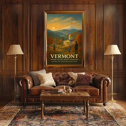 Vermont Travel Poster Vintage Scenic Wall Art