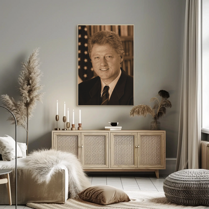 William Clinton 42nd President Sepia Photo